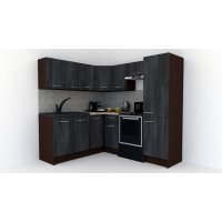 Bucatarie de Colt GENA NEW 8 ST. 180-210, Fara Corp de Cuptor, Wenge / Decor 8509